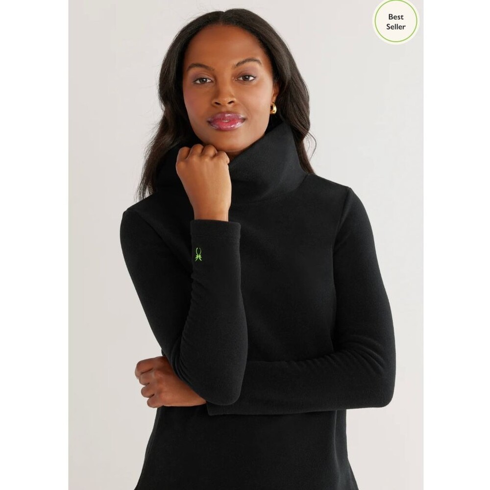 Dudley Stephens Large Greenpoint Turtleneck Vello Fleece In Black $158